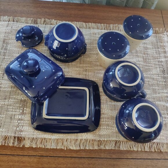 RKM Rheinsberger Germany Set of 4, VTG Jam Pot, Butter Dish, Tea Mug signed, - Picture 12 of 14